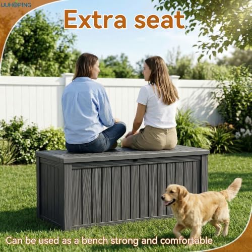 vixzen 220 gal outdoor storage box lockable uv on a desk or shelf
