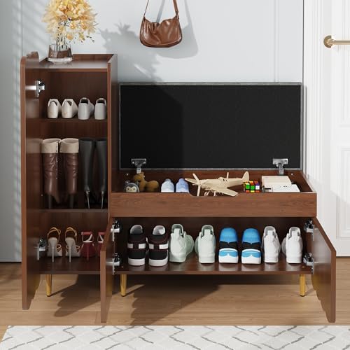 3more l-shaped entryway shoe bench with cushioned seat on a desk or shelf