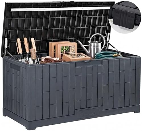 yitahome 120 gallon large deck box, front angle view