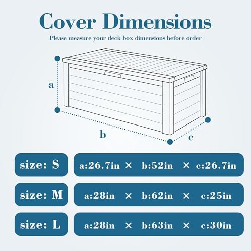 deck box cover, waterproof 600d oxford, 52 x on a desk or shelf