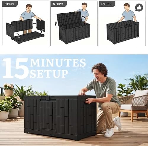 yitahome 60 gallon outdoor storage box, view 9