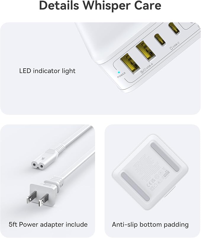 Baseus Charging Station 120W, 6-in-1 USB-C PD Fast Charging Desktop Charger - Image 9