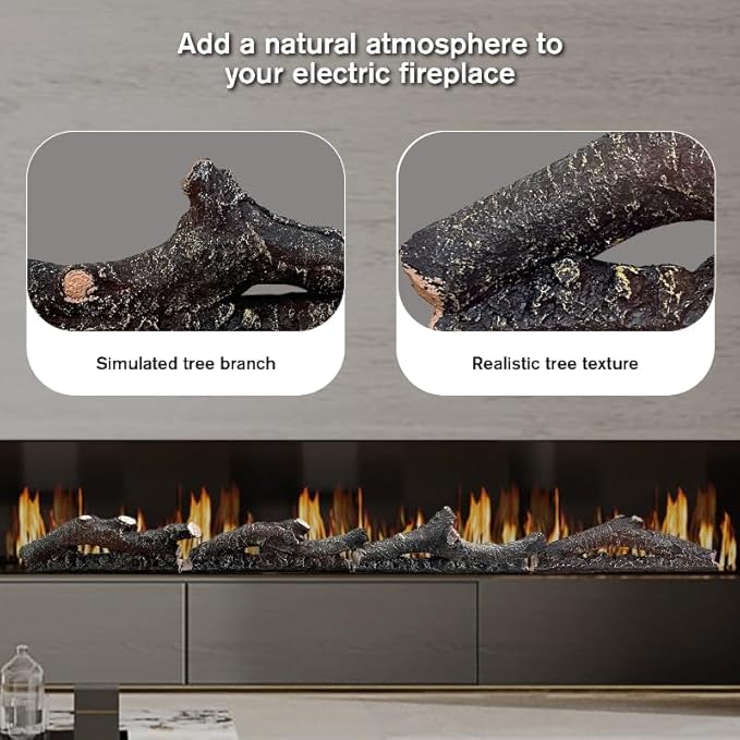 Electric Fireplace Wall Fireplace Recessed Electric Fireplace Synthetic Resin - Image 4