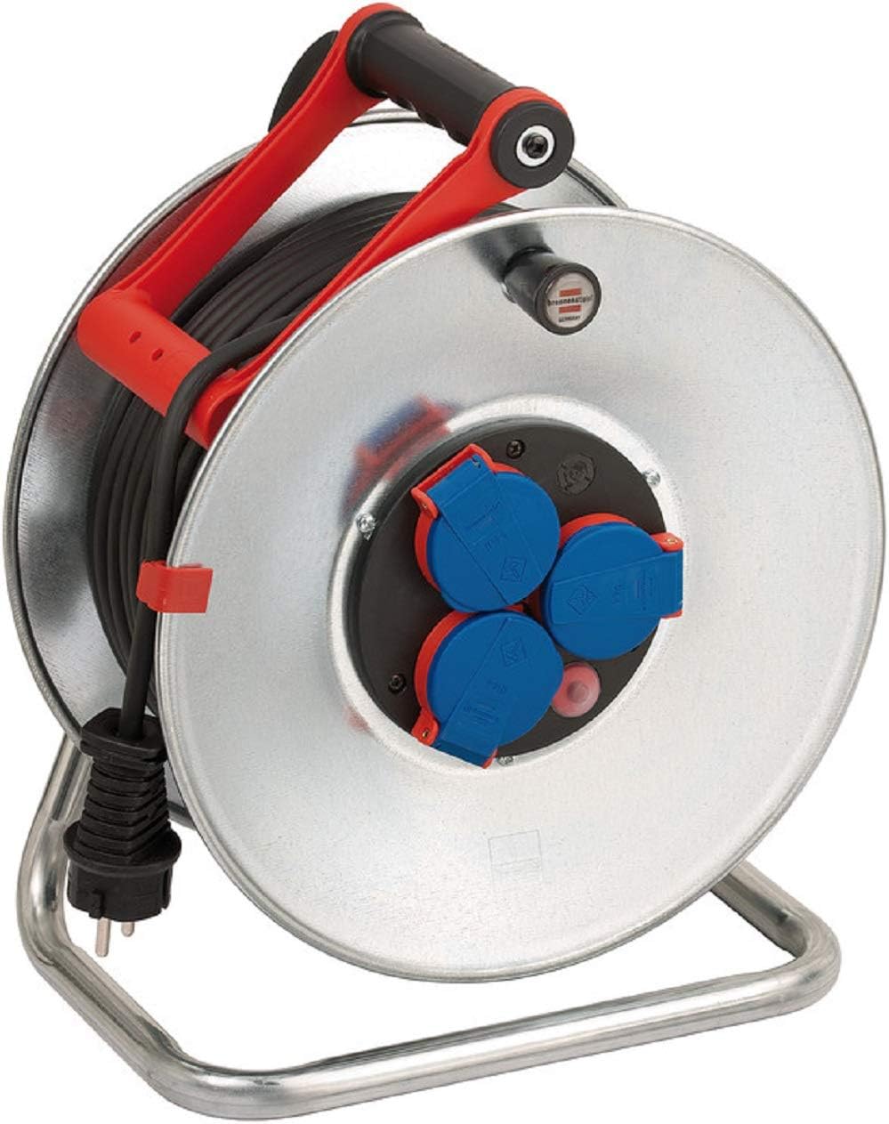 Brennenstuhl Garant S IP44 Outdoor Cable Drum 50 M, 3 AC Outlets, Blue, Red