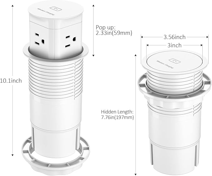 Jgstkcity Pop Up Outlet with 15W Wireless Charger, 4 Outlets 15A, Splash - Image 8