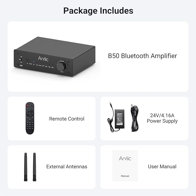 Arylic B50 2 Channel Bluetooth Amplifier - Image 6