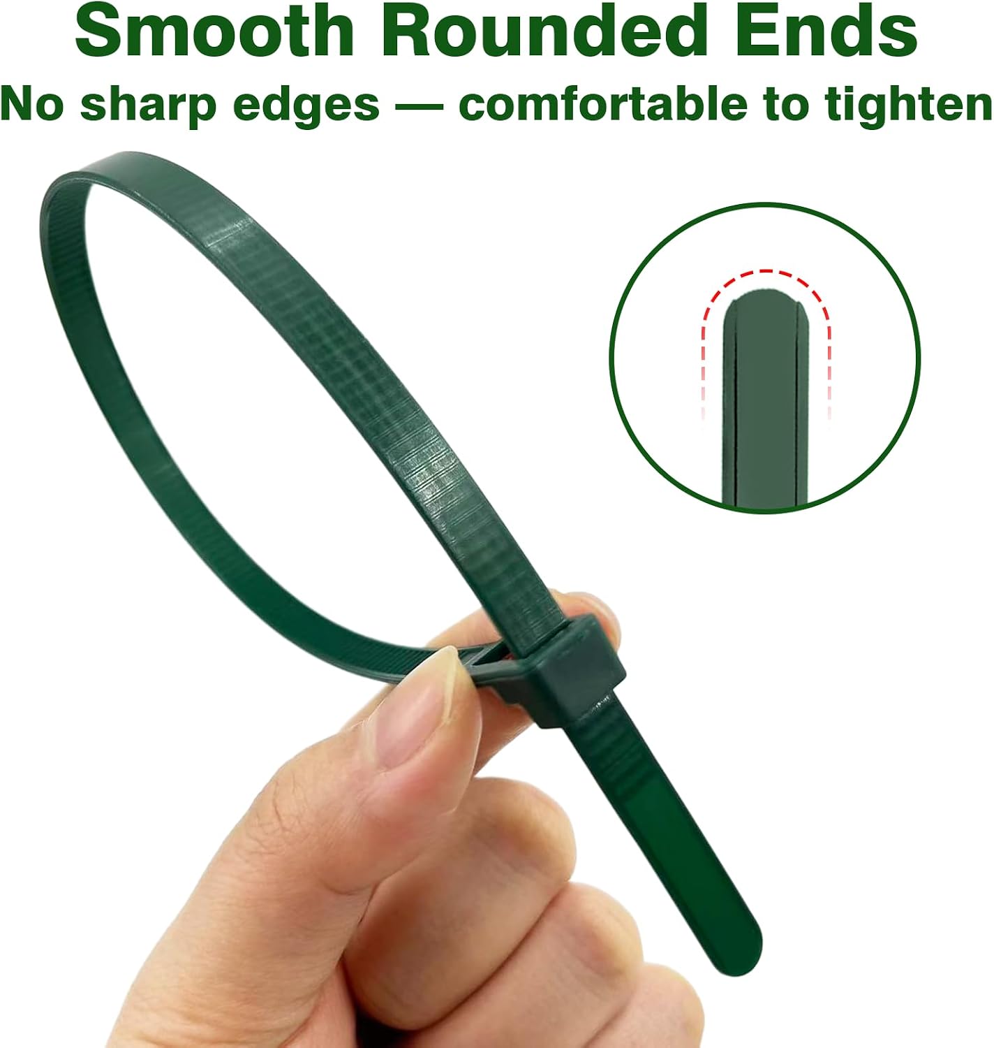 100 Pack Reusable Zip Ties 24 Inch Extra Long Cable Ties Dark Green | Reusable Trigger Release / Industrial Nylon / UV Resistant / Non-Slip Self-Locking / Round Ends No Hurt / Extra Long 24"