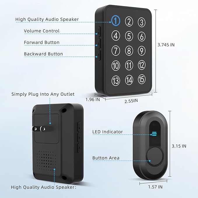 Wireless Caregiver Pager - 500ft Range Nurse Call System - Image 9