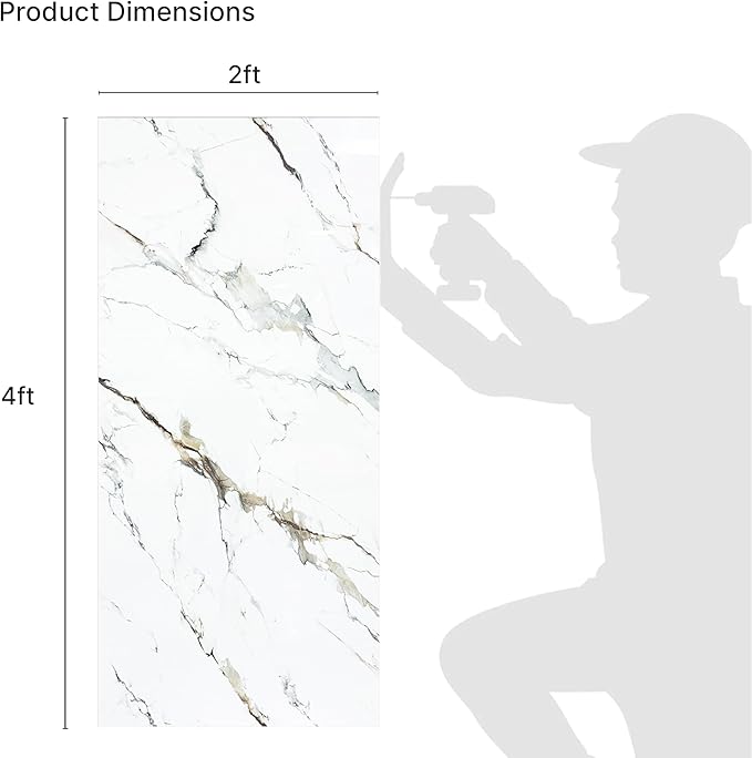 Dundee Deco Faux Marble Wall Panels - 2 ft X 4 ft - Glossy - Image 6