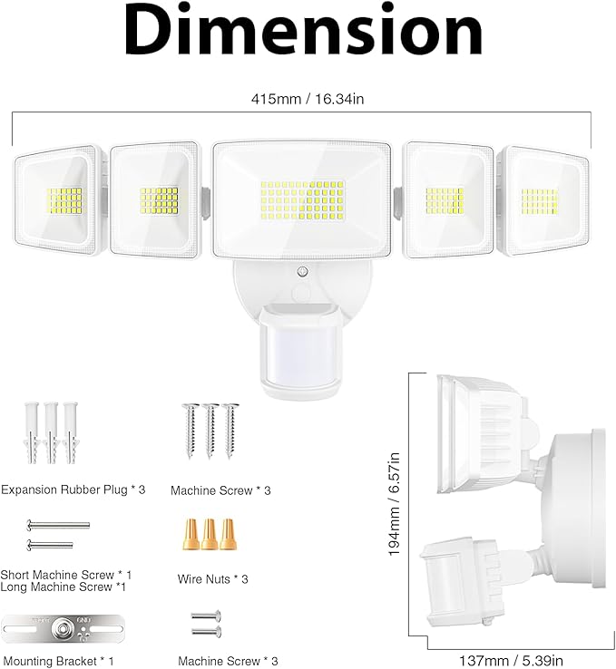 Onforu 120W 12000LM LED Security Lights Motion Sensor Outdoor, Dusk to Dawn - Image 9