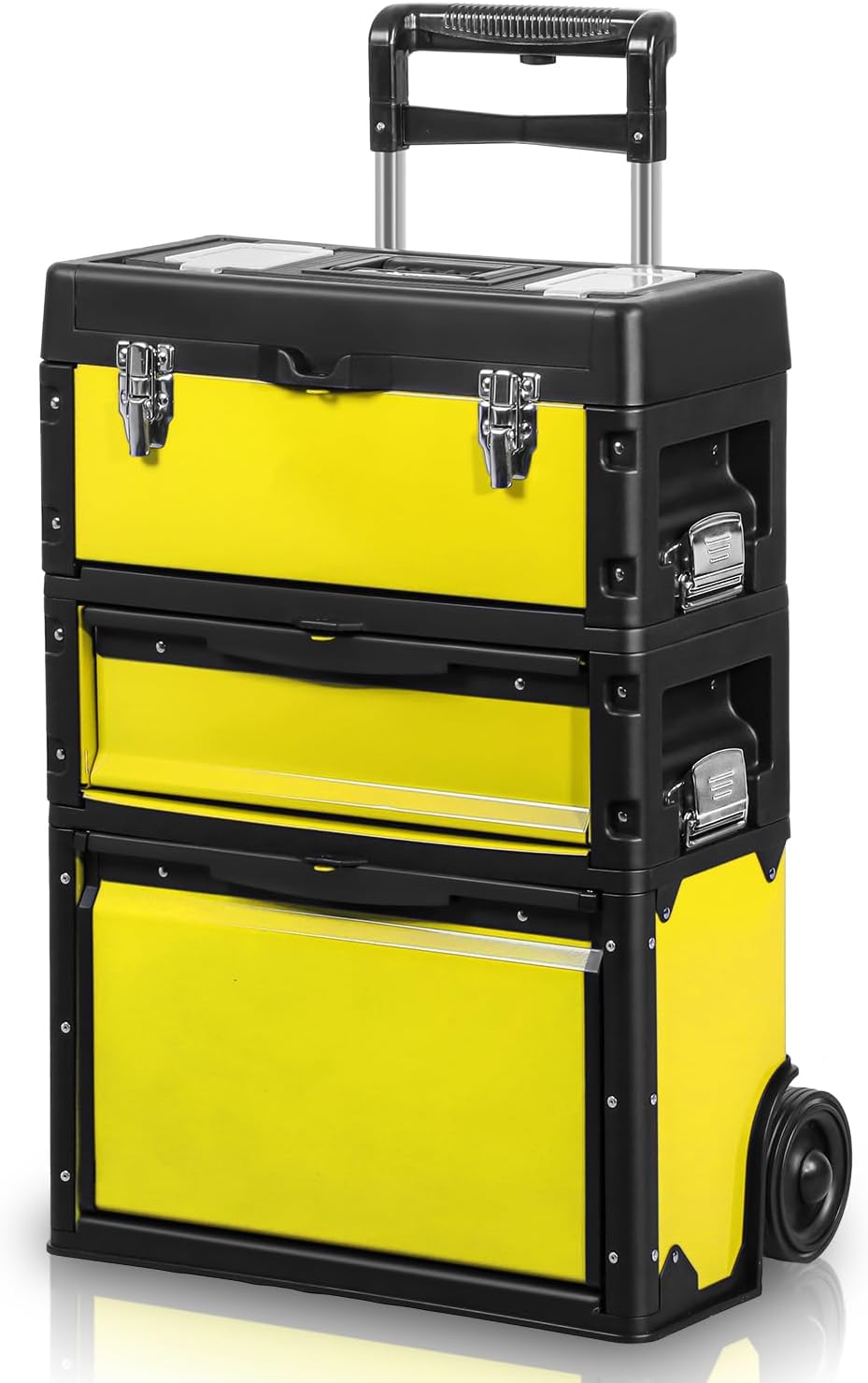 auto dynasty 3-tier rolling trolley tool box stackable, main product view