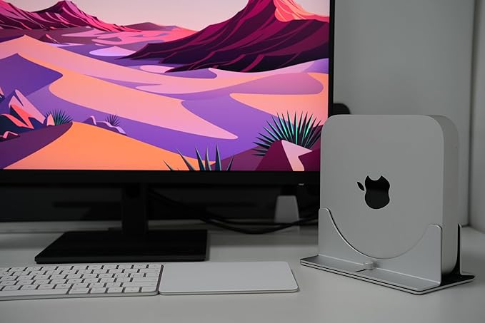Psitek Adjustable Mac mini Stand Aluminium Vertical Laptop Holder Desk Mount - Image 5