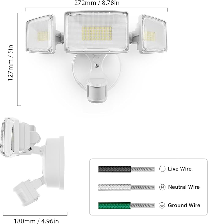 Onforu 2 Pack 100W 11000LM LED Motion Sensor Outdoor Lights, Dusk to Dawn Flood - Image 9