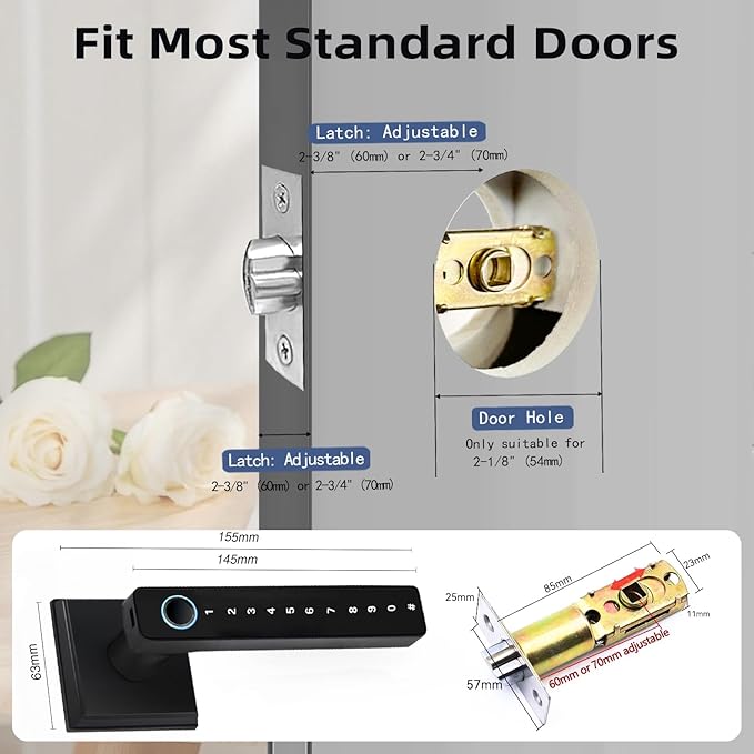 Zhuofeiya Smart Fingerprint Door Lock, Keyless Entry Door Knob - Image 7