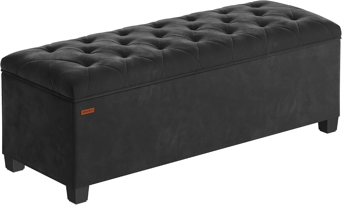 songmics storage ottoman bench, foot rest with legs, main product view