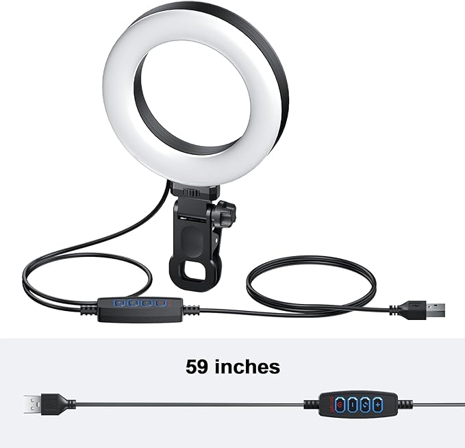 Meyin Ring Light Clip on Laptop Monitor, Webcam Light 10 Brightness Level Video - Image 7