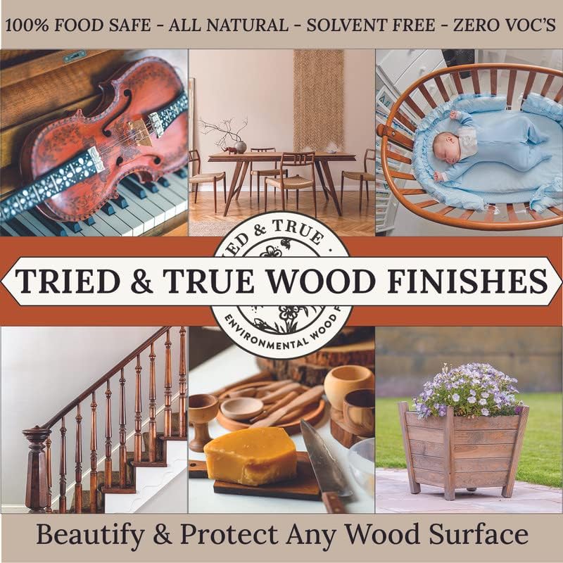 Tried & True Original Wood Finish, 8 oz. | Linseed Oil & Beeswax Blend for Woodworking Projects, Long-Lasting Durability, Food Safe Sealer, Non-Toxic Wood Finish