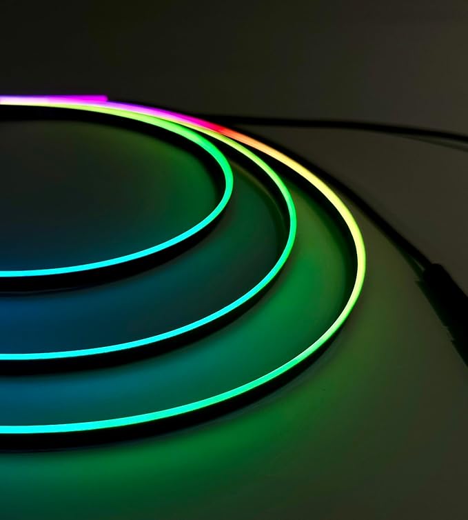 KENANEK 55.12’’ Acrylic Car Ambient Lighting Kit – 2 RGB LED Light Strips - Image 8