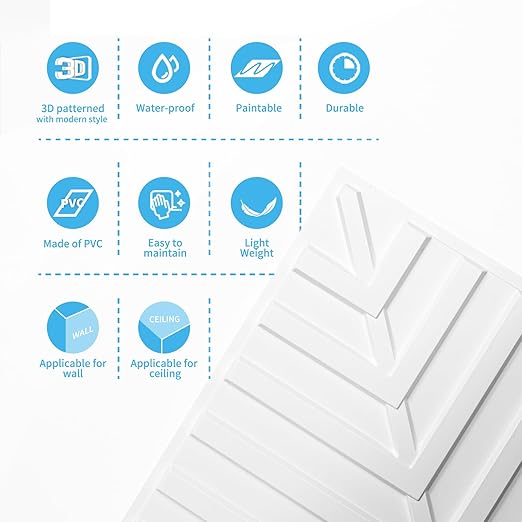 Art3d 12-Pack Drop Ceiling Tiles 2x2 FT, PVC 3D Textured Panels - Image 9