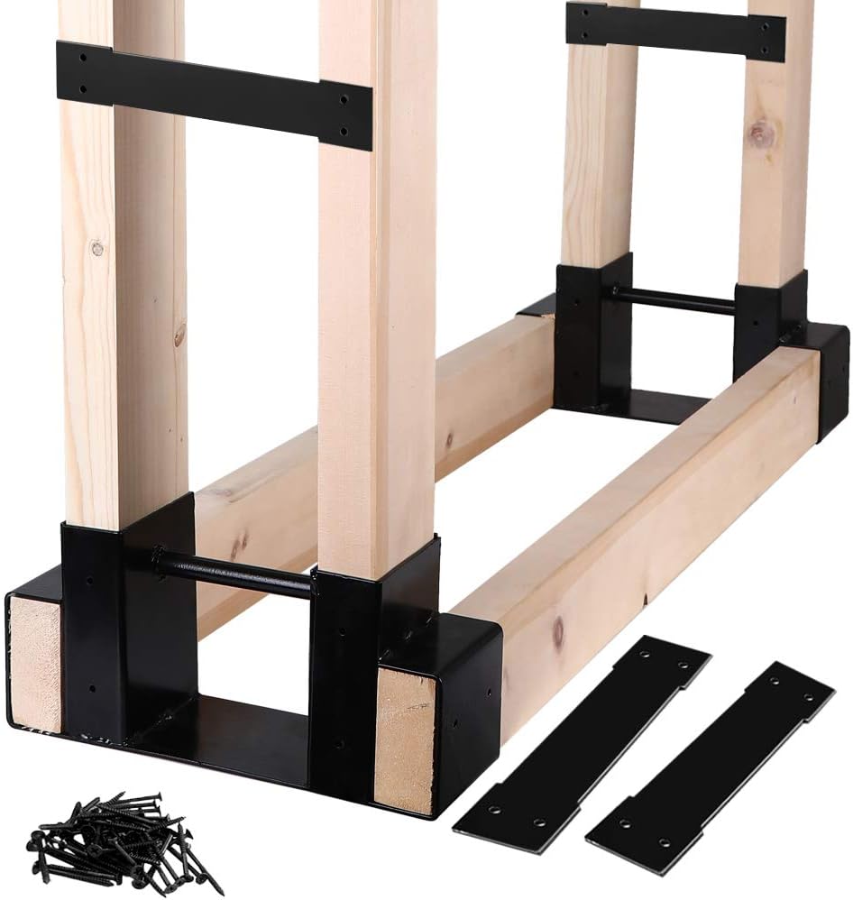 mofeez outdoor firewood log storage rack bracket kit,fireplace, main product view