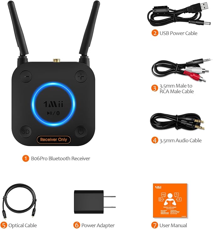 1Mii B06Pro Long Range Bluetooth Receiver, HiFi Wireless Audio Adapter - Image 8