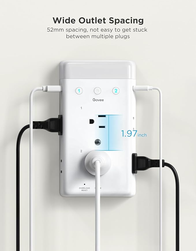 Govee Smart Plug Outlet Extender, 3-Sided Smart Power Strips - Image 9