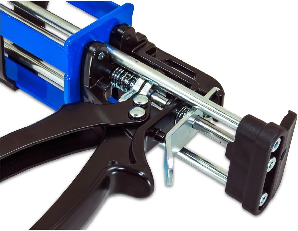200mL 1:1 and 2:1 Dual Cartridge Applicator Gun for Dispensing Panel Bond Adhesive, Fillers, Structural Epoxy, Plastic Repair Epoxy and Adhesives