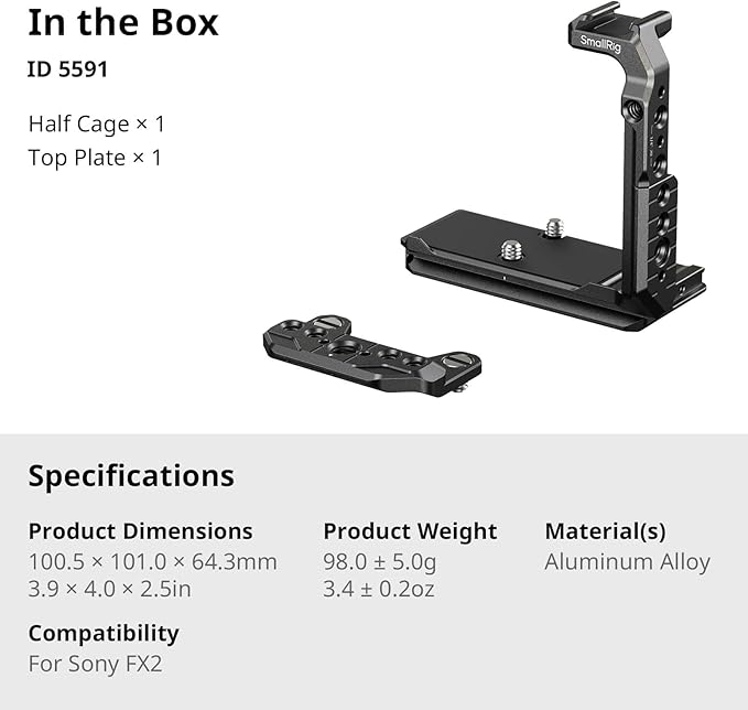 SmallRig Half Cage for Sony FX2, - Image 9