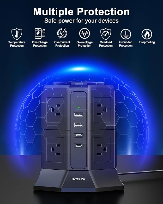 Surge Protector Power Strip Tower - Image 7