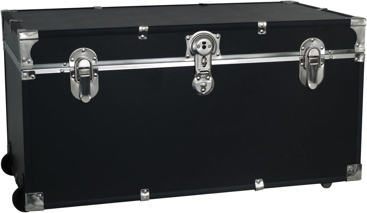 seward traveler trunk with wheels & lock, black, main product view