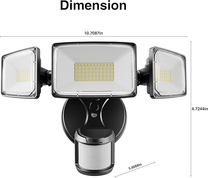 Onforu 100W LED Motion Sensor Outdoor Lights, Dusk to Dawn Flood Light Outdoor - Image 8