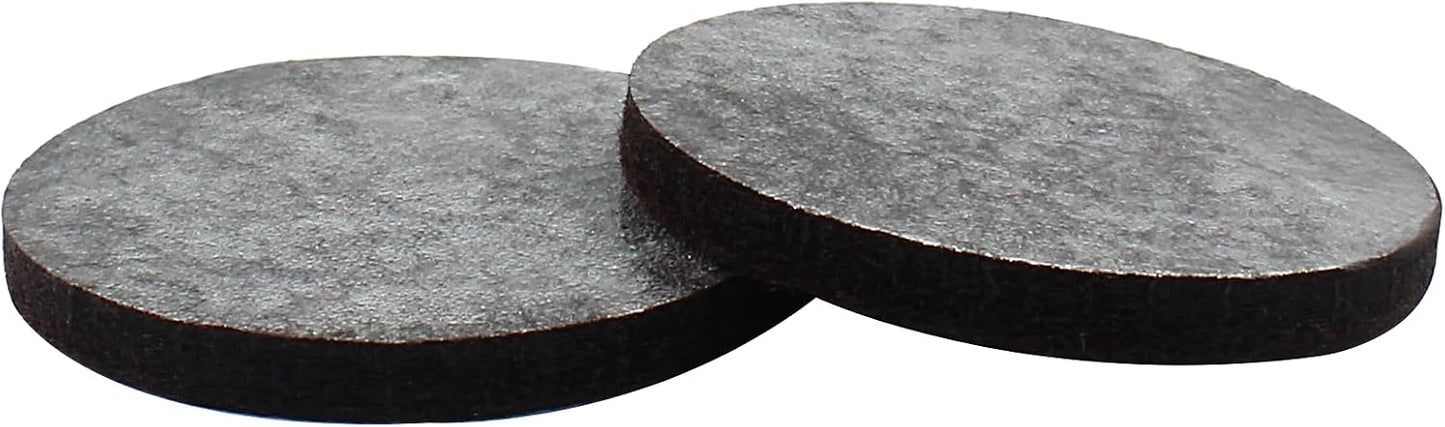 16 Pcs 2"/50mm Felt Furniture Pads Brown Round | Self Adhesive, 5mm Thick, Anti Scratch Floor Protectors, For Furniture Feet Chair Legs