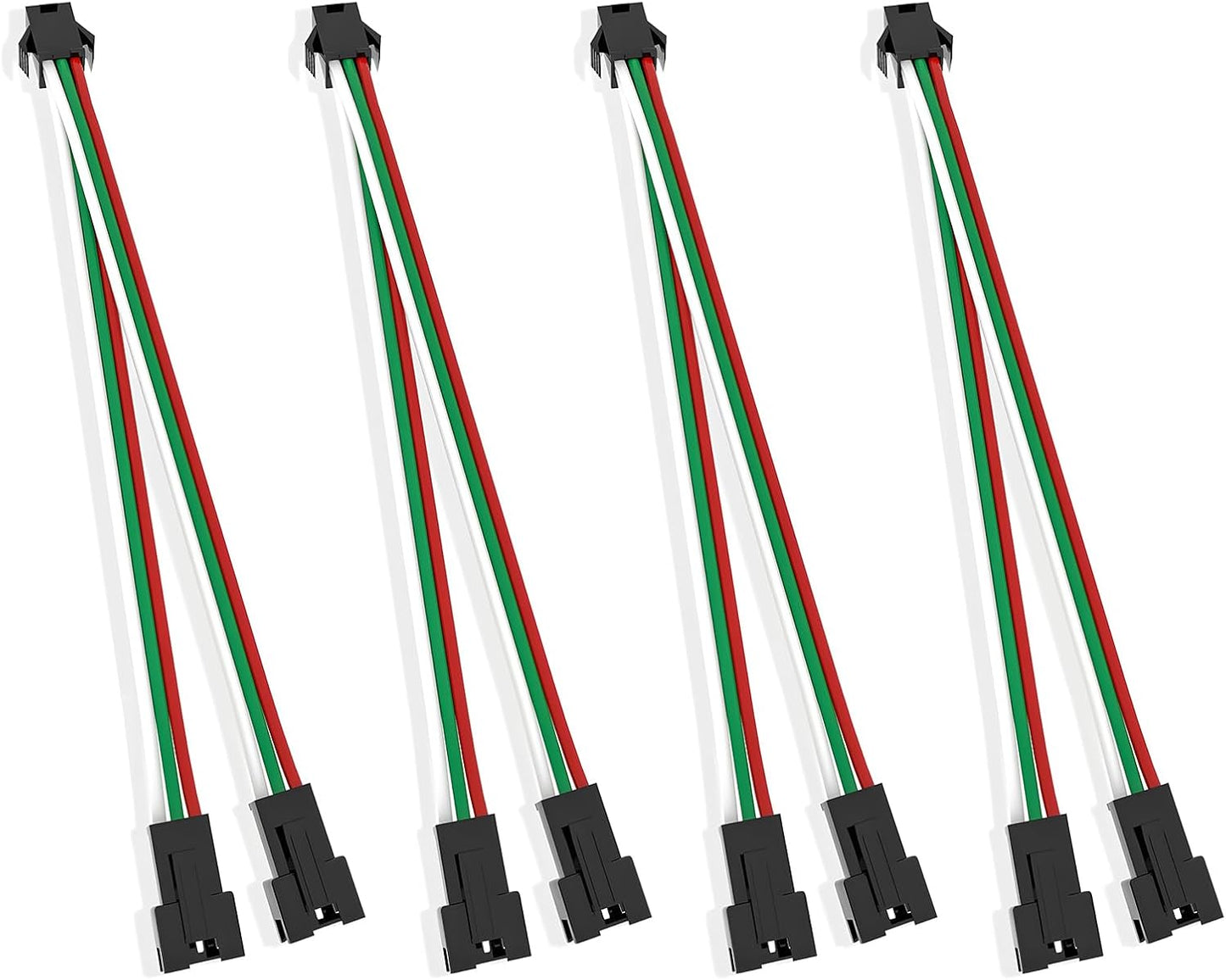 8Pcs JST SM 3Pin Splitter 1 to 2 Connectors 15cm for LED Strip Light | 22AWG Wire Female/Male, 5V-24V low voltage for WS2812B WS2811 WS2812 WS2814 SK6812 CCT LED , 3pin SM Splitter 1 to 2