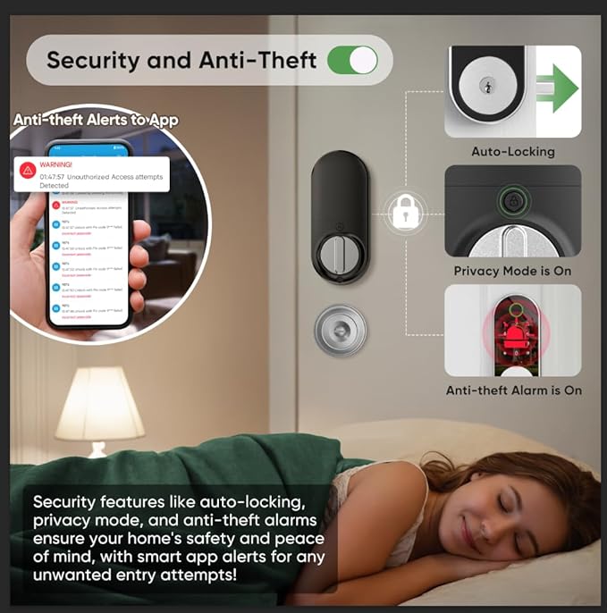 Fingerprint Smart Door Lock Keypad Deadbolt – Keyless Entry - Image 8