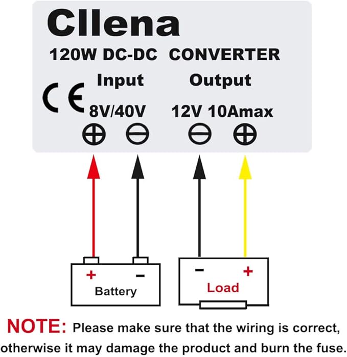 Cllena DC 8V-40V to 12V 10A Automatic Buck Boost Converter Step Down/Up - Image 7