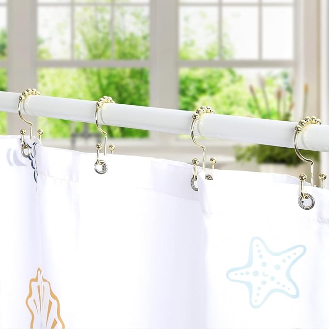 Goowin Shower Curtain Hooks Rings, Stainless Steel Gold Shower Curtain Hooks - Image 7