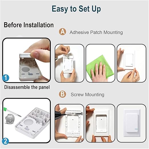 Thinkbee Wireless Light Switch and Receiver Kit, Mini Remote Control Switch - Image 7