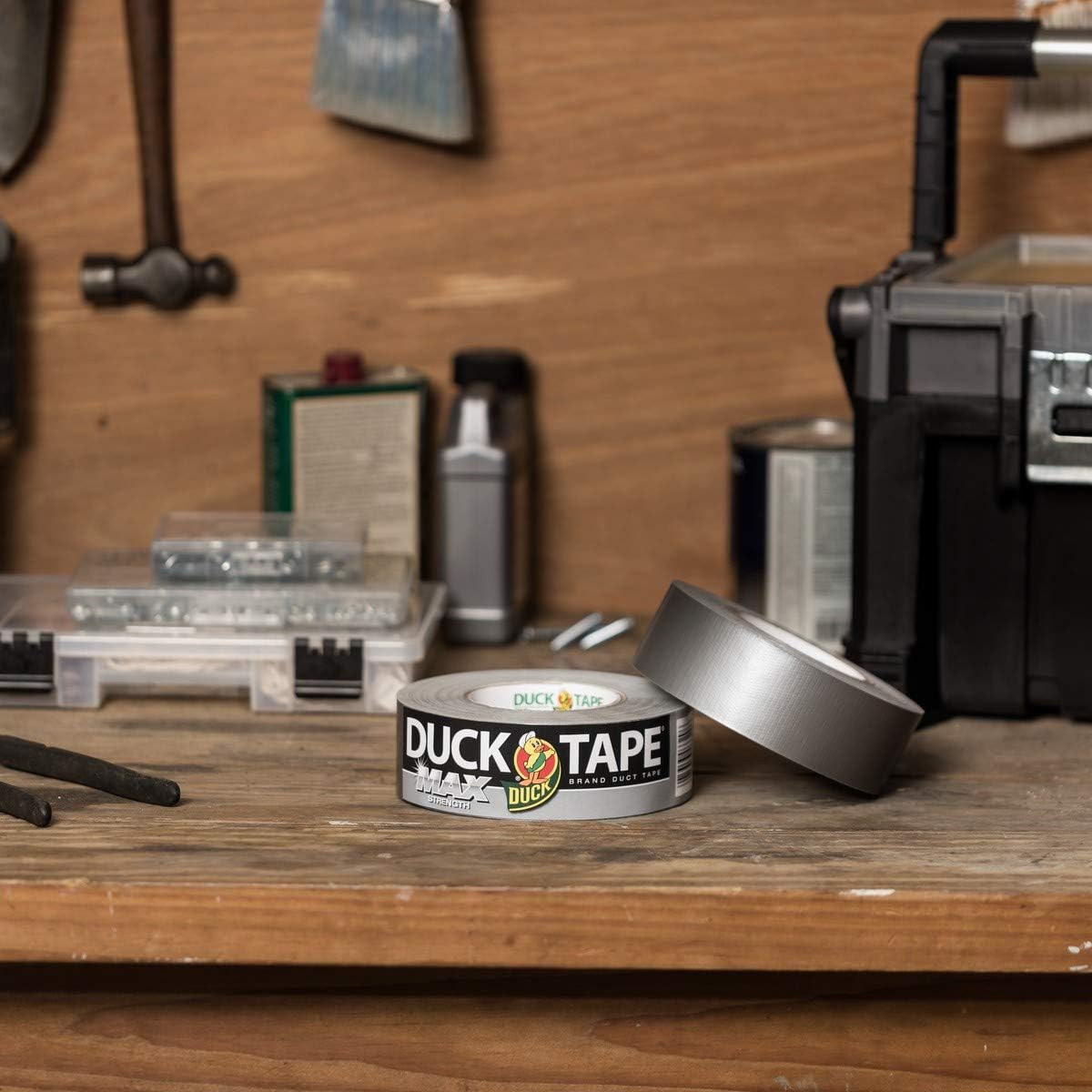Duck Brand Max Strength Duct Tape - 1 Roll - Heavy Duty Hold - 1.88 Inch x 45 Yards - Silver (240201)