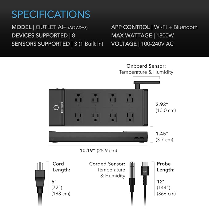 AC Infinity Outlet AI+, Environment Controller, Smart WiFi Power Strip - Image 7