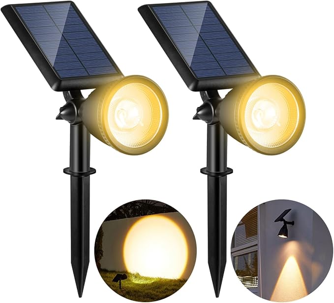 2 Pack Outdoor Solar Powered Spot Lights Waterproof Bright LED Spotlights - Image 9