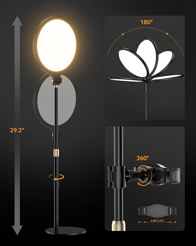 Ring Light with Stand for Zoom Meetings, 360° Rotate 10.5" Zoom Lighting for - Image 7