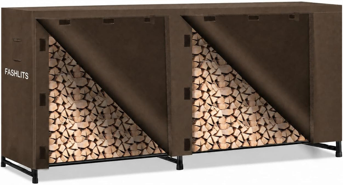 8ft firewood rack cover, waterproof heavy duty 600d, main product view