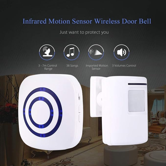 Motion Sensor Door Chime for Business, Outdoor Doorbell Kit Wireless Driveway - Image 8