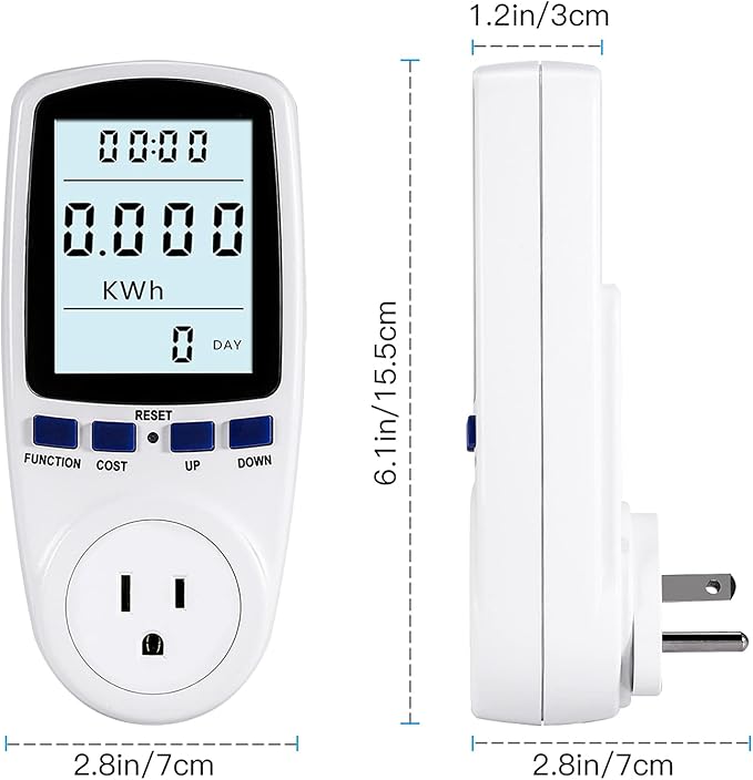LED Watt Power Meter Plug, Home Electricity Usage Monitor - Image 9