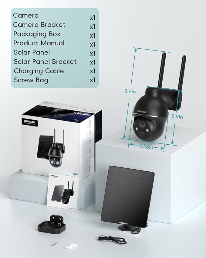 ZUMIMALL 4G LTE Cellular Solar Security Cameras Wireless Outdoor, 3MP No WiFi - Image 9