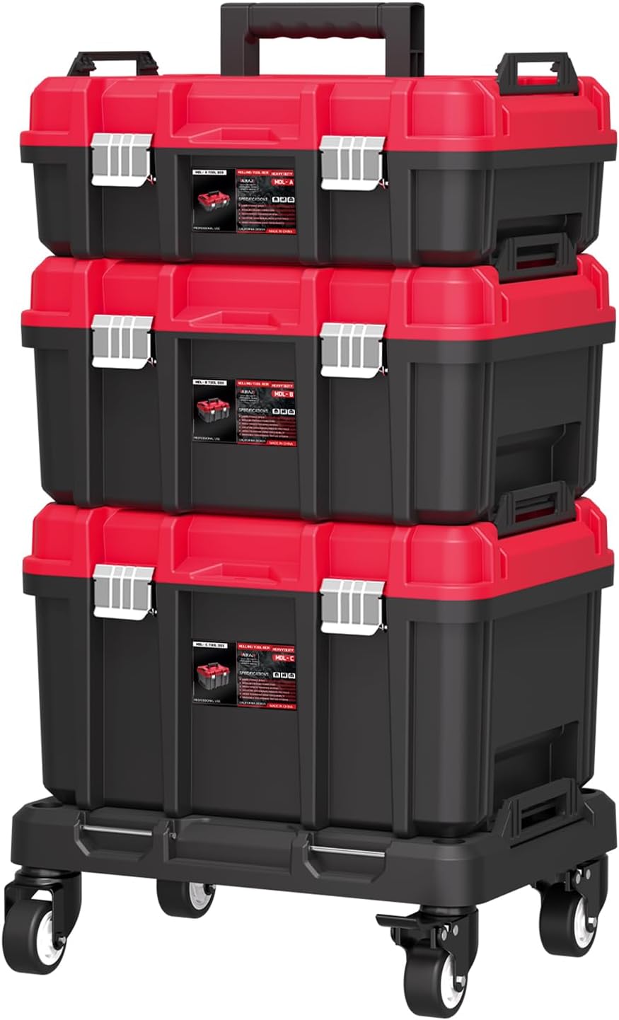 3tier stackable rolling tool box,modular tool organizer box, main product view
