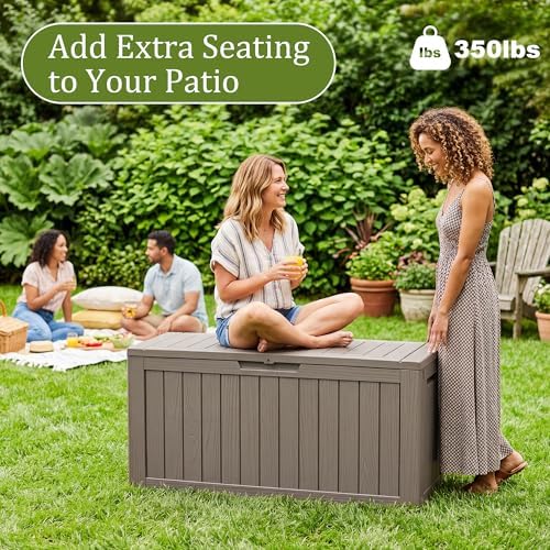 resin deck box outdoor storage box waterproof for on a desk or shelf