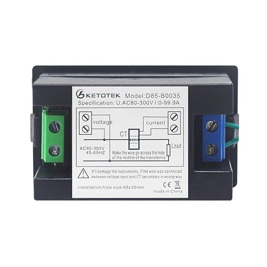 KETOTEK Digital Ammeter Voltmeter AC 80V-300V 100A, 2in1 Multimeter Panel - Image 7
