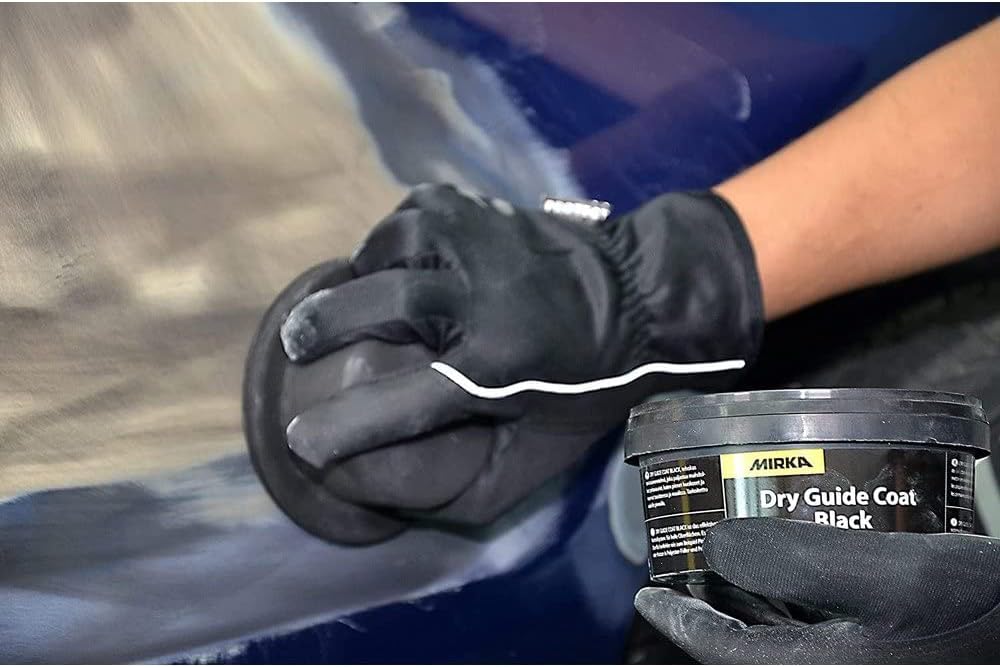 Mirka Dry Guide Coat Black, For Auto Body Sanding on Light Surfaces, 100g | Reveals Scratches, Pinholes and Low Spots in Primer & Filler; Flexible Applicator Applies Evenly with No Dry Time or Masking