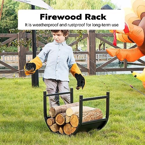 vivohome 17 inches decorative heavy duty firewood storage on a desk or shelf